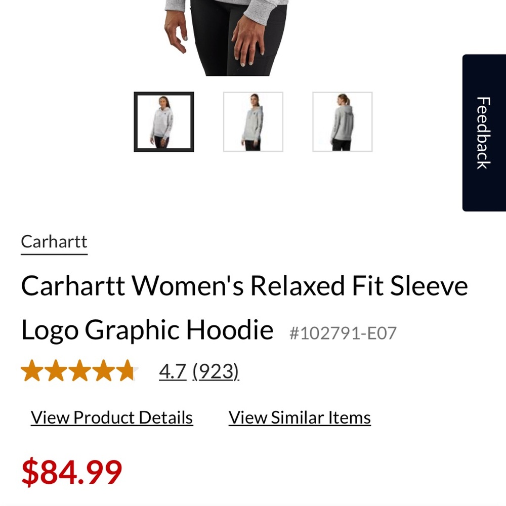 Carhartt Heather Gray Logo Hoodie - Picture 2 of 3